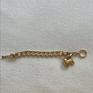 Juicy Couture Gold Heart Charm Bracelet